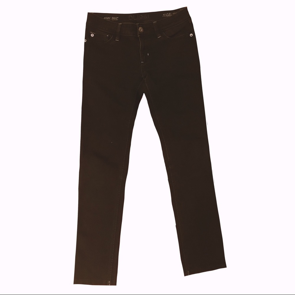 DL1961 Angel Jeans 26 Black Midrise Skinny Ankle